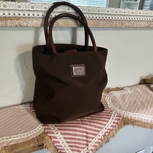 DKNY nylon and leather